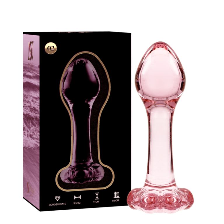 Plug anal modèle 2 verre borosilicate rose 11 CM -O- 3.5 CM — NEBULA SERIES BY IBIZA, vue 2