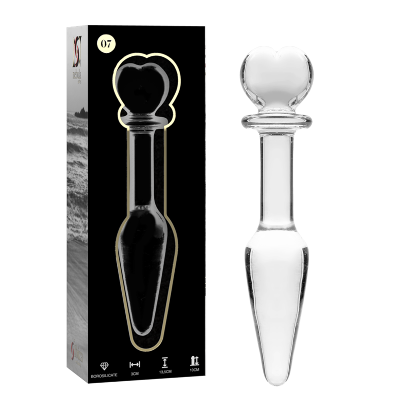 Plug anal modèle 7 verre borosilicate clair 13.5 CM -O- 3 CM — NEBULA SERIES BY IBIZA, vue 2