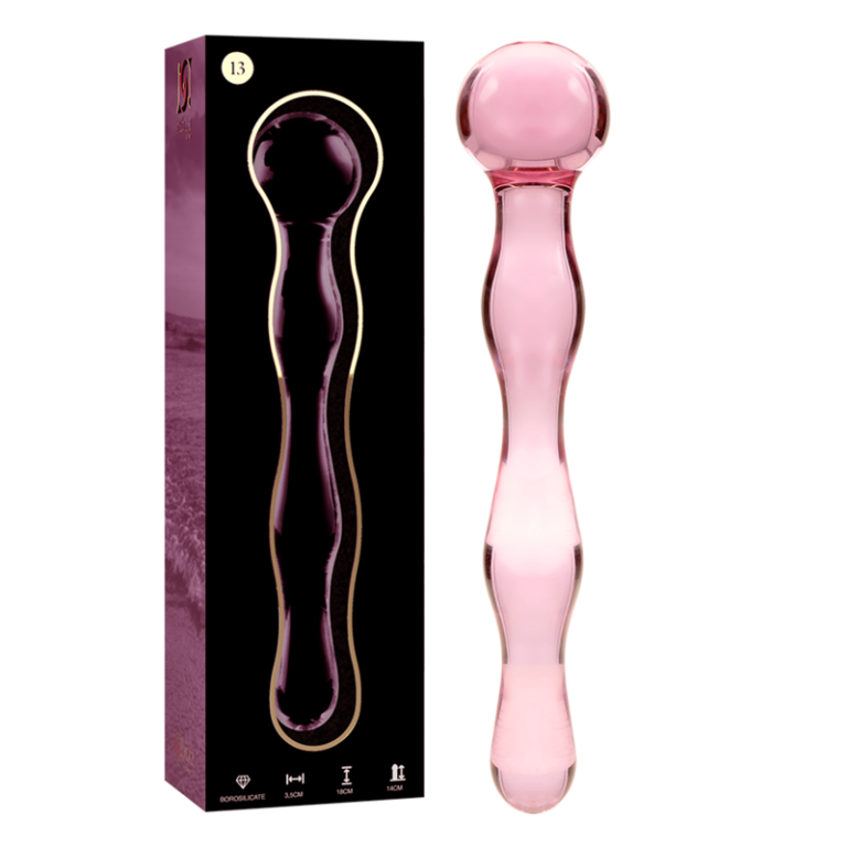 Modèle 13 gode en verre borosilicate rose 18 CM -O- 3.5 CM — NEBULA SERIES BY IBIZA, vue 2