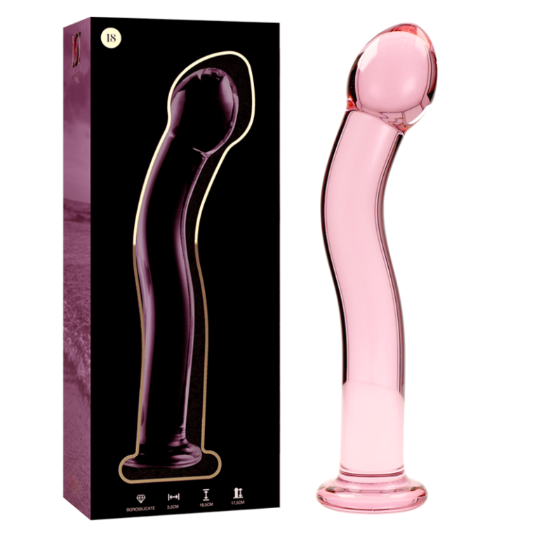 Modèle 18 gode en verre borosilicate rose 18.5 CM -O- 3.5 CM — NEBULA SERIES BY IBIZA, vue 2