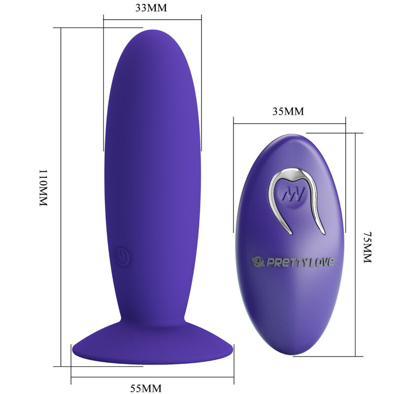 Vibrateur anal youth plug télécommande violet — PRETTY LOVE, vue 4