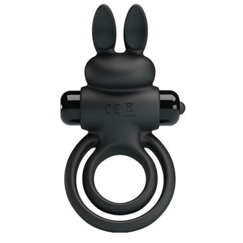Anneau de lapin vibrator III pour pénis noir — PRETTY LOVE