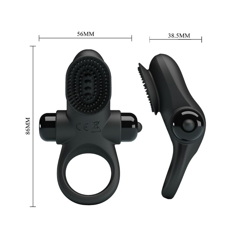 Vibrator ring II pour le pénis noir — PRETTY LOVE, vue 6