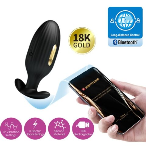 Plug anal contrôlé par application jefferson noir — PRETTY LOVE