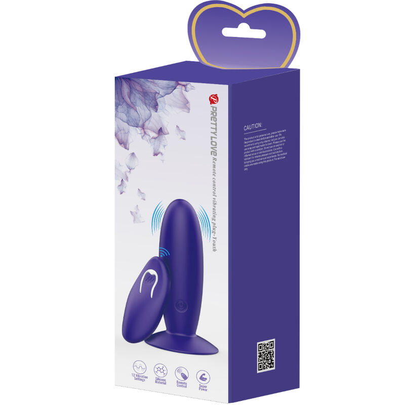 Vibrateur anal youth plug télécommande violet — PRETTY LOVE, vue 7