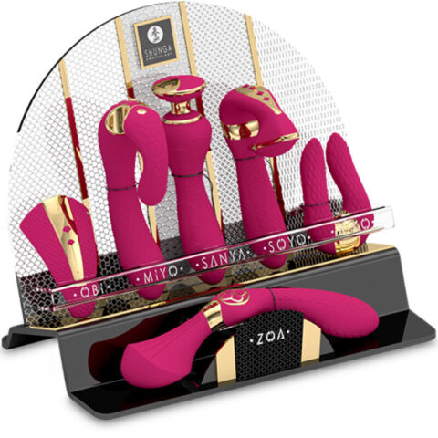 Présentoir 6 masseurs intimes fuchsia — SHUNGA