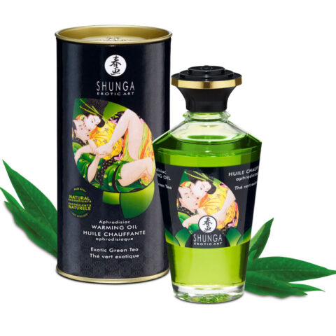 Huile de massage effet chaleur au THÉ vert BIO 100 ML — SHUNGA