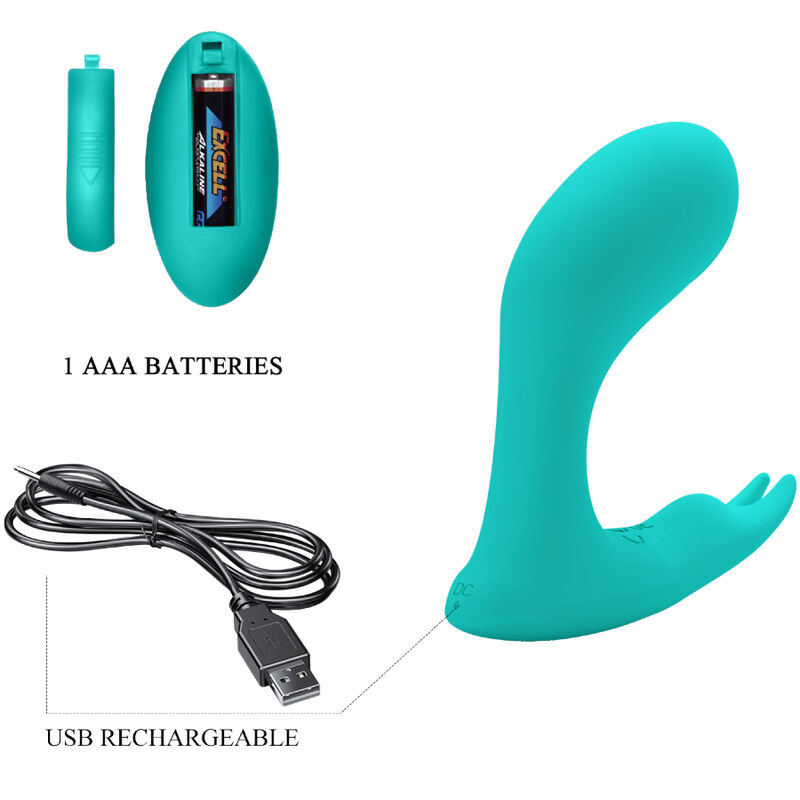 Télécommande à vibration et pulsation idabelle bleu — PRETTY LOVE, vue 5