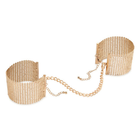 Désir métallique menottes maille métal doré — BIJOUX INDISCRETS