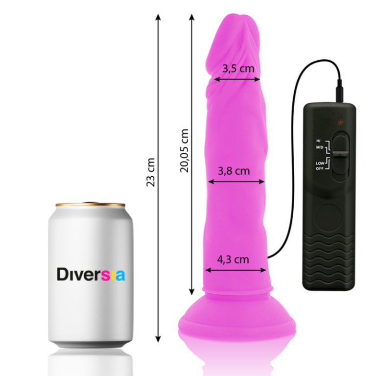 Dildo vibrant flexible violet 23 CM -O- 4.3 CM — DIVERSIA, vue 3