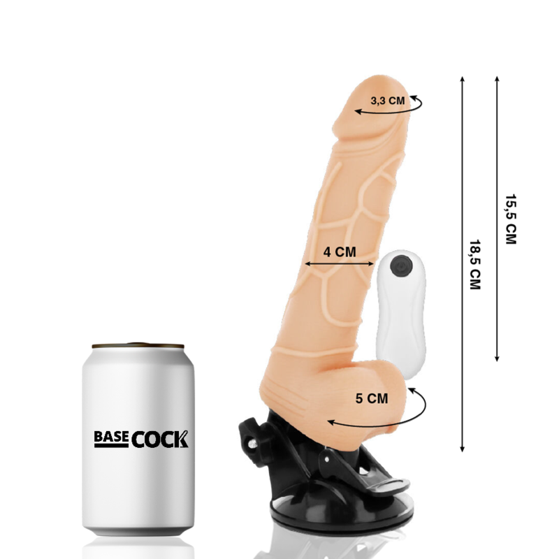 Vibrateur télécommande naturel réaliste 18.5 CM -O- 4CM — BASECOCK, vue 2