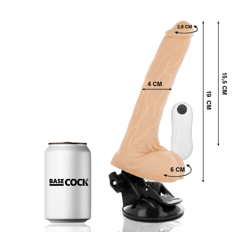 Vibrateur naturel réaliste télécommande 19 CM -O- 4 CM — BASECOCK, vue 2