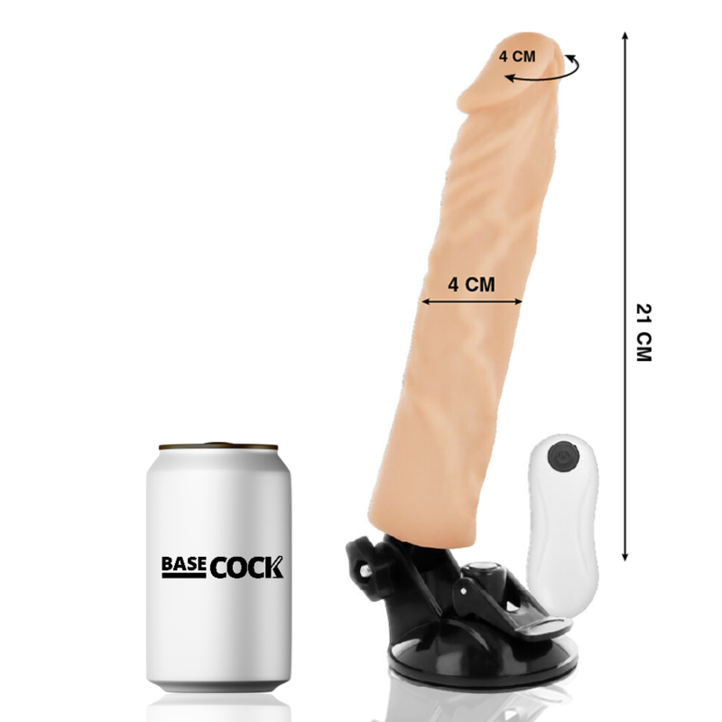 Vibrateur réaliste télécommande naturel 21 CM -O- 4 CM — BASECOCK, vue 2