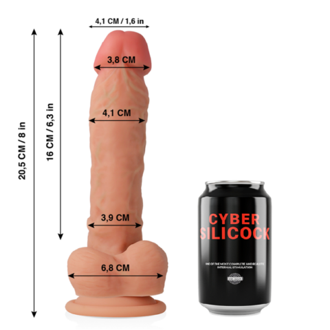 Dong en silicone liquide doux ultra réaliste 20.5 CM -O- 4.1 CM — CYBER SILICOCK