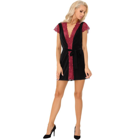 Robe de chambre + culotte kumiko LC 90428 noir S/M — LIVCO CORSETTI FASHION