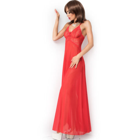Babydoll long rouge S/M — CHILIROSE
