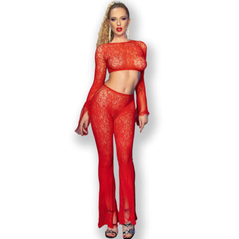 Haut et pantalon rouge S/L — CHILIROSE