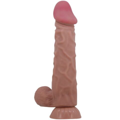Série sliding skin gode réaliste avec ventouse sliding skin marron 24 CM — PRETTY LOVE