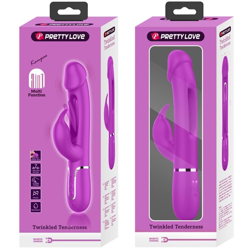 Vibrateur dejon rabbit 3 en 1 multifonction fucsia — PRETTY LOVE, vue 11