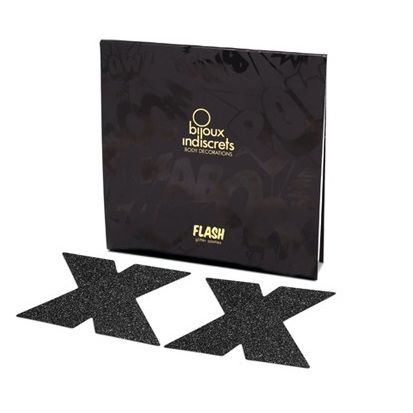 Flash cross nipple caps noir — BIJOUX INDISCRETS, vue 2