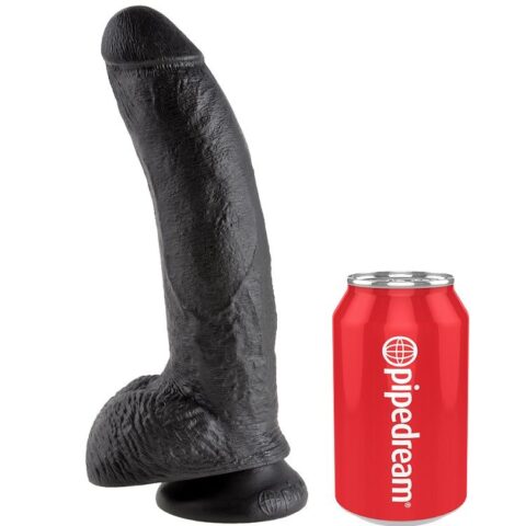Gode noir avec boules 22.9 CM — KING COCK