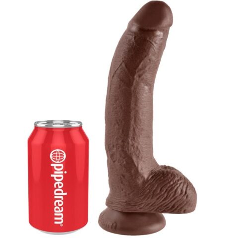 9 Gode marron avec boules 22.9 CM — KING COCK