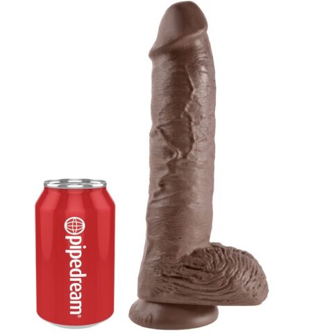 10 Gode marron avec boules 25.4 CM — KING COCK