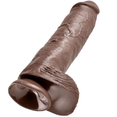 11 Gode marron avec boules 28 CM — KING COCK