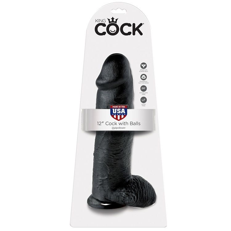 Gode noir avec boules 30.48 CM — KING COCK, vue 5