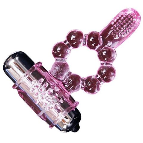 Anneau silicone 10 rythmes de langue avec vibration rose — BAILE