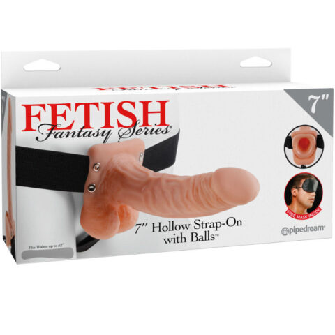 7 Strap-on creux avec billes 17,8CM chair — FETISH FANTASY SERIES