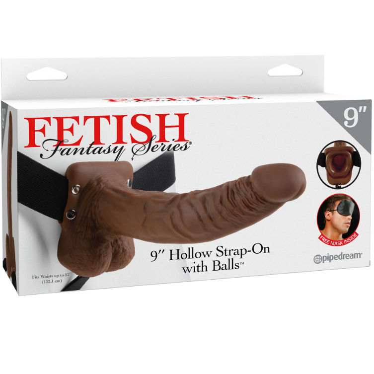 Sangle creuse 9 avec boules 22.9CM marron — FETISH FANTASY SERIES