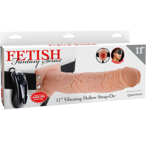 11 Strap-on creux vibrant avec billes 27.9CM chair — FETISH FANTASY SERIES
