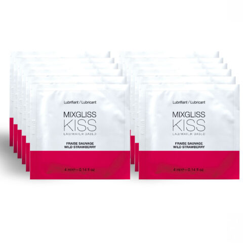 Lubrifiant base d'eau saveur fraise 12 unidose 4 ML — MIXGLISS