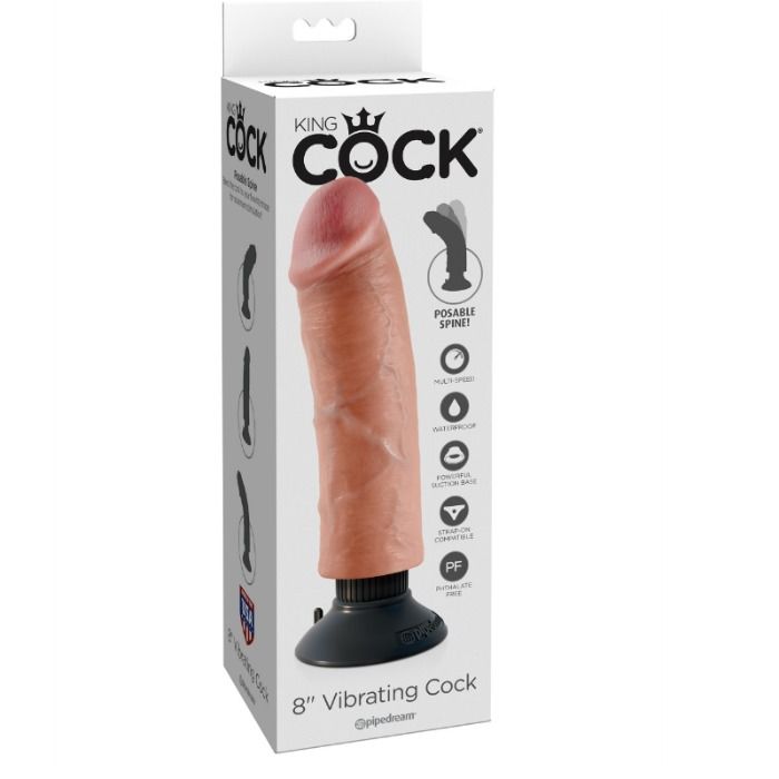 Gode vibrateur 20.32 CM naturel — KING COCK, vue 2