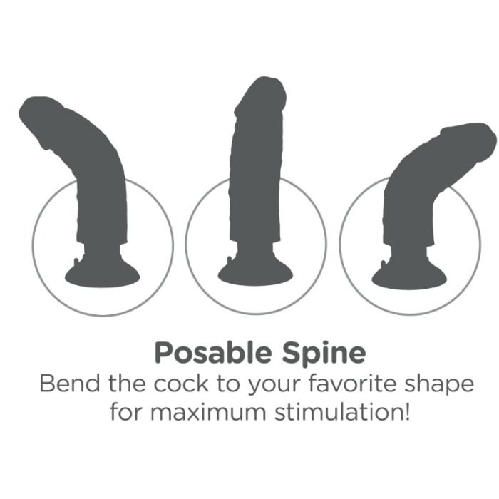 Gode vibrateur avec testicules 17.78 CM naturel — KING COCK, vue 5