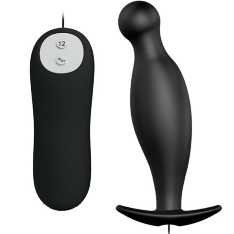 Plug anal en silicone 12 modes de vibration noir — PRETTY LOVE