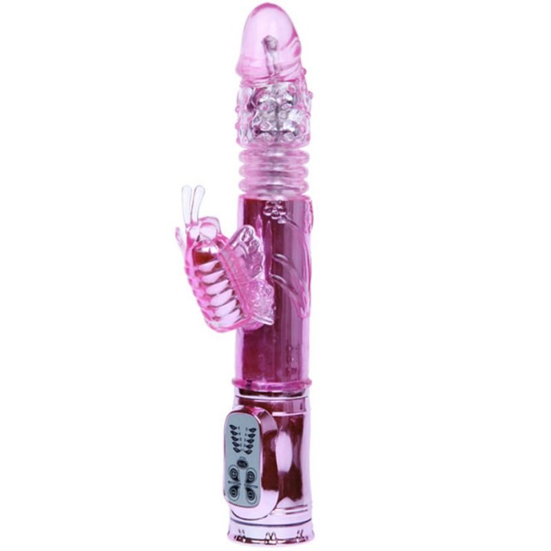 Vibrateur rechargeable avec stimulateur de papillon rotation et throbbing — BAILE