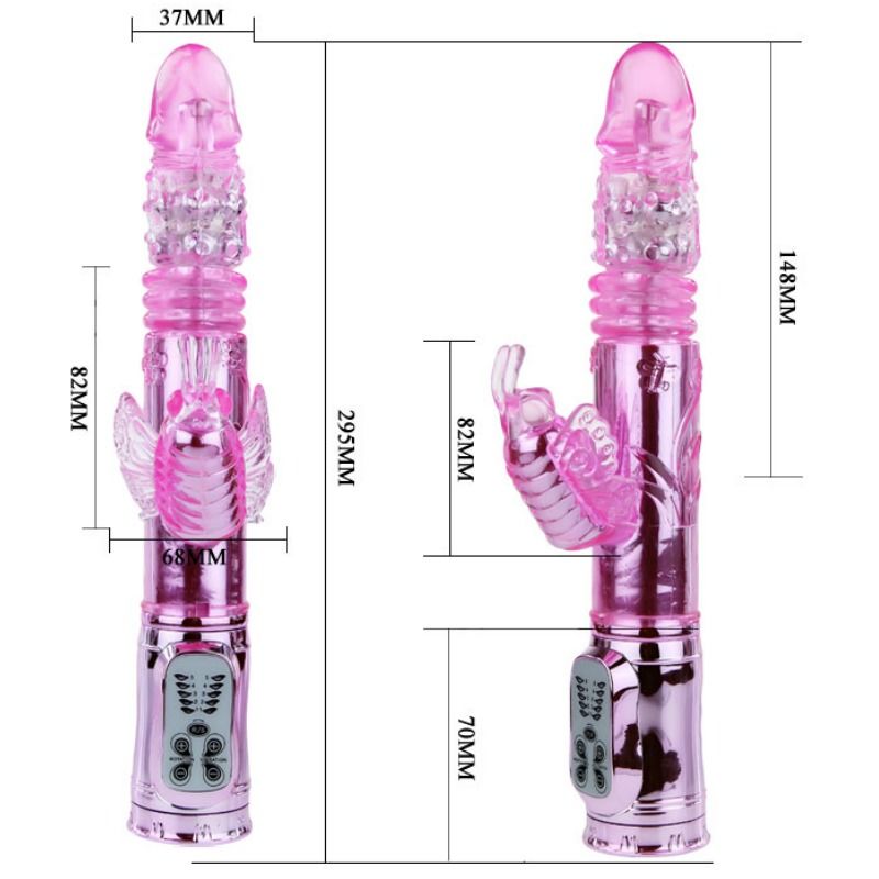 Vibrateur rechargeable avec stimulateur de papillon rotation et throbbing — BAILE, vue 6