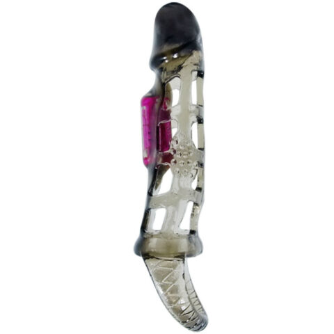 Manchon dextension de pénis de avec vibration et sangle 13.5 CM — BAILE