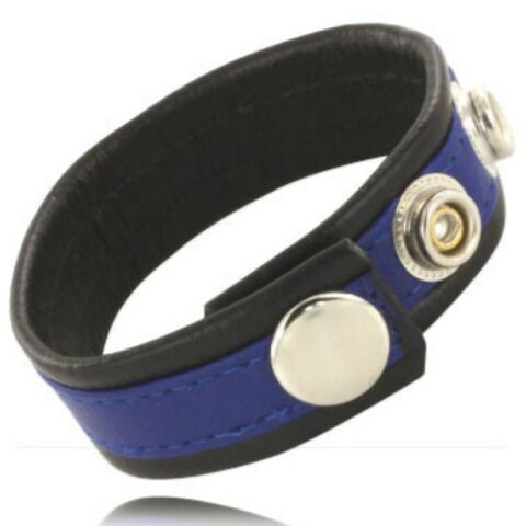 Sangle en cuir réglable pour pénis bleu-noir — LEATHER BODY