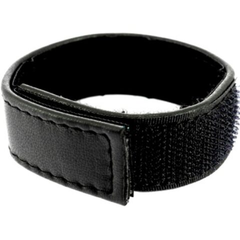 Sangle en cuir réglable avec velcro pour pénis noir — LEATHER BODY