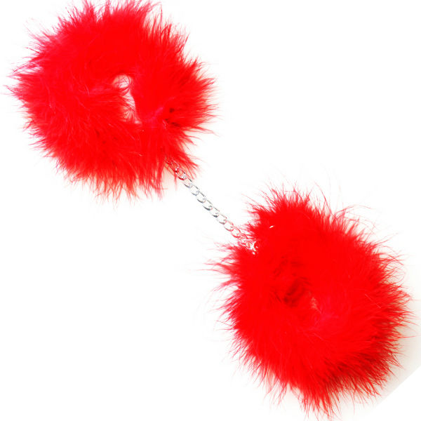 Menottes marabou rouge — SECRETPLAY, vue 4