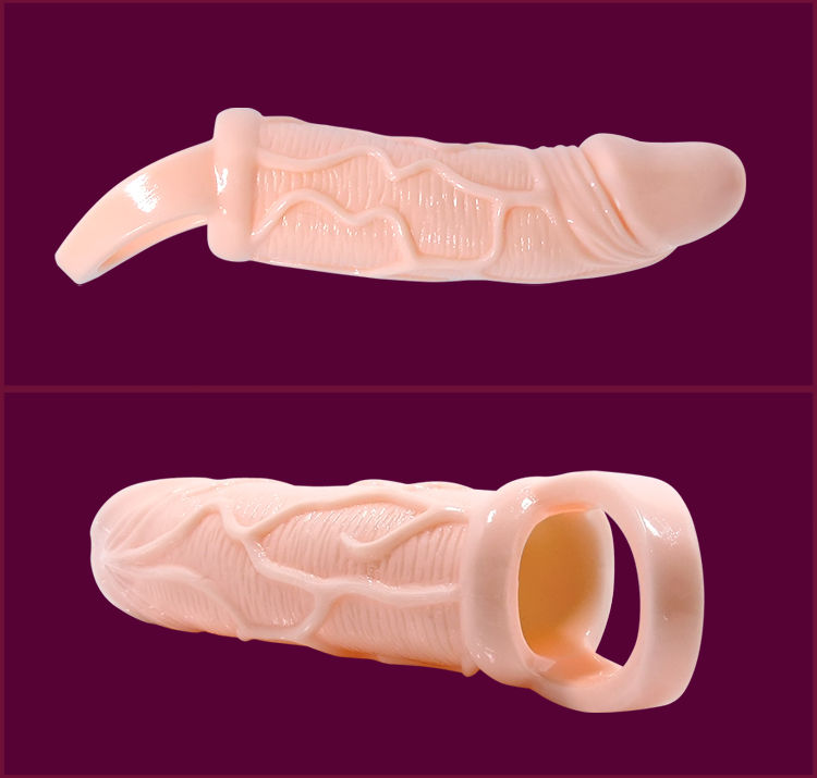 Gaine dextension de pénis avec vibration et sangle pour testicules 13.5 CM — BAILE, vue 3