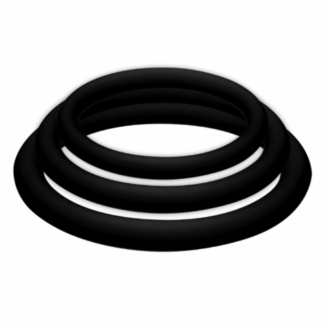 Plus LOT de 3 anneaux noir - S, M, L — JOYDIVISION POTENZDUO
