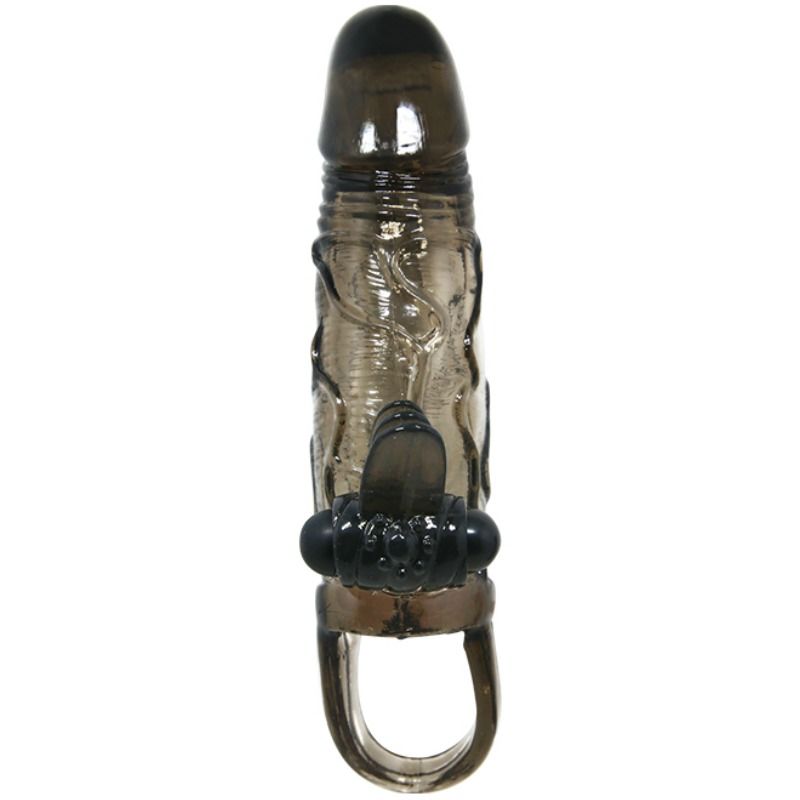 Couvre-pénis brave MAN avec stimulation clito et anal double bullet noir 16.5 CM — BAILE, vue 3