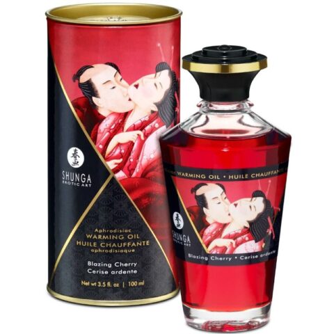 Huile de massage effet chaleur saveur intense de cerise 100 ML — SHUNGA