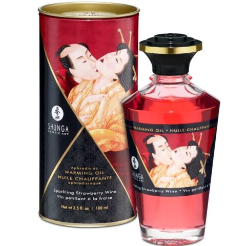 Huile de massage effet chaleur fraises et cava 100 ML