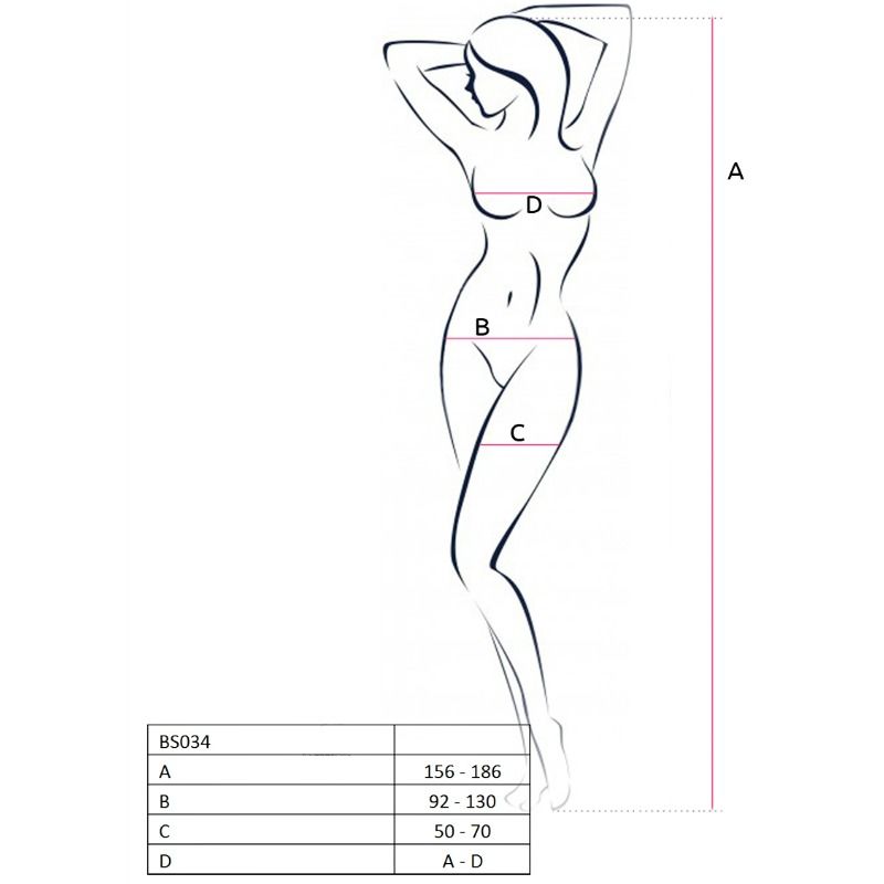 Femme BS034 bodystocking blanc taille unique — PASSION, vue 2