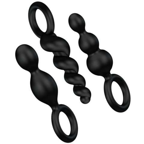 JEU de bouchons anal 3 PCS noir — SATISFYER